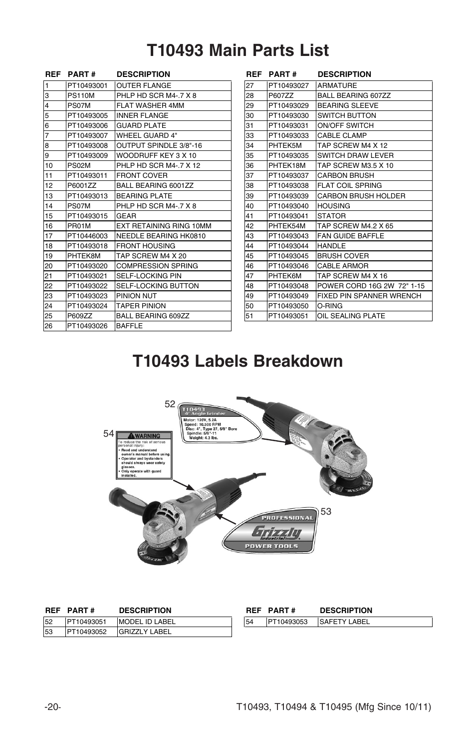 Grizzly Angle s T10493 User Manual | Page 22 / 24