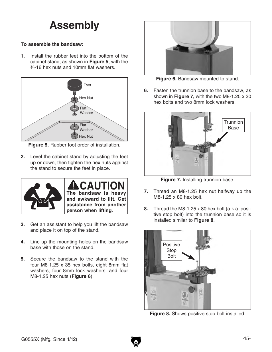 Assembly | Grizzly G0555X User Manual | Page 17 / 60