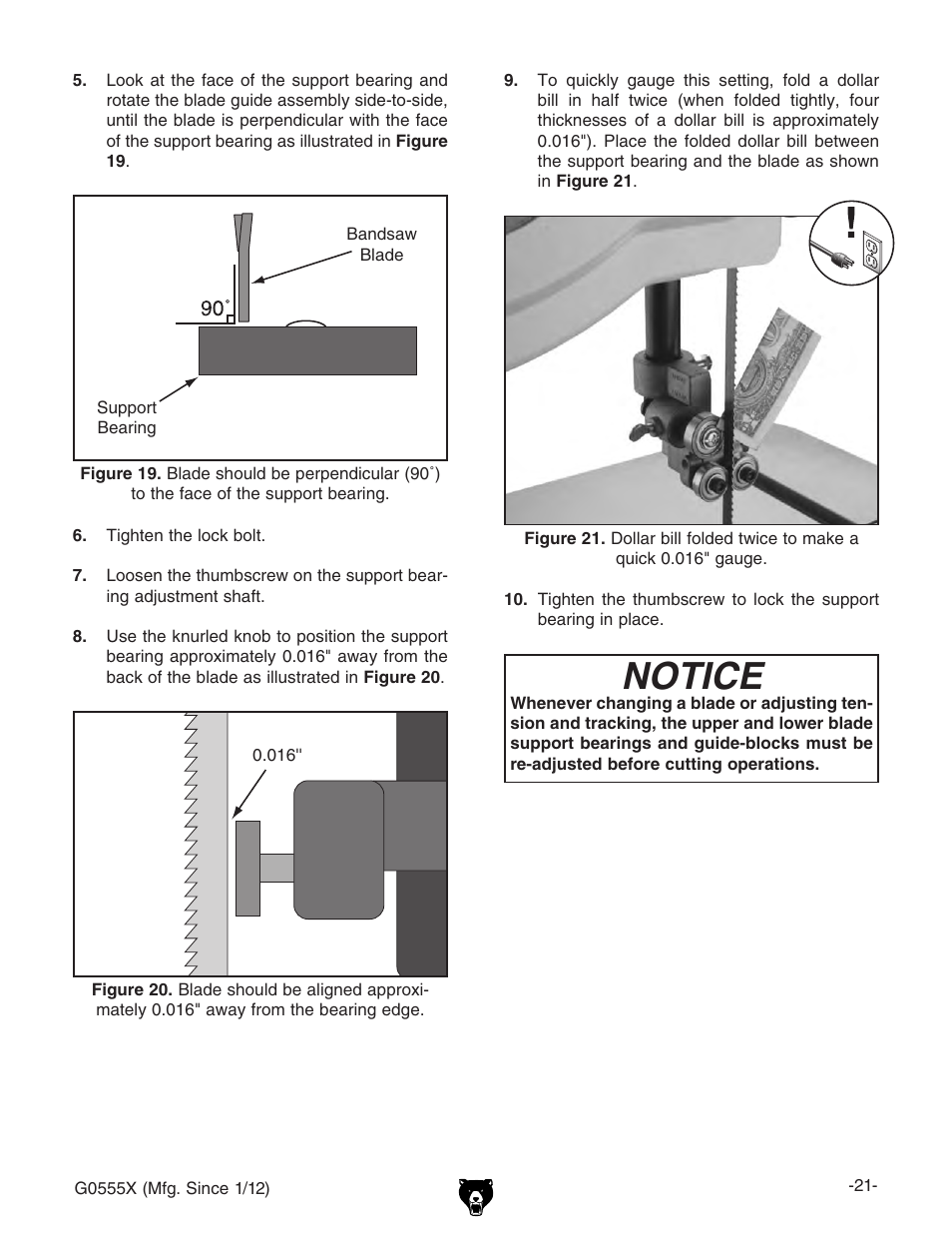 Notice | Grizzly G0555X User Manual | Page 23 / 60