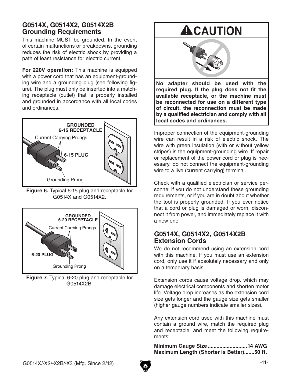 Grizzly G0514X User Manual | Page 13 / 96