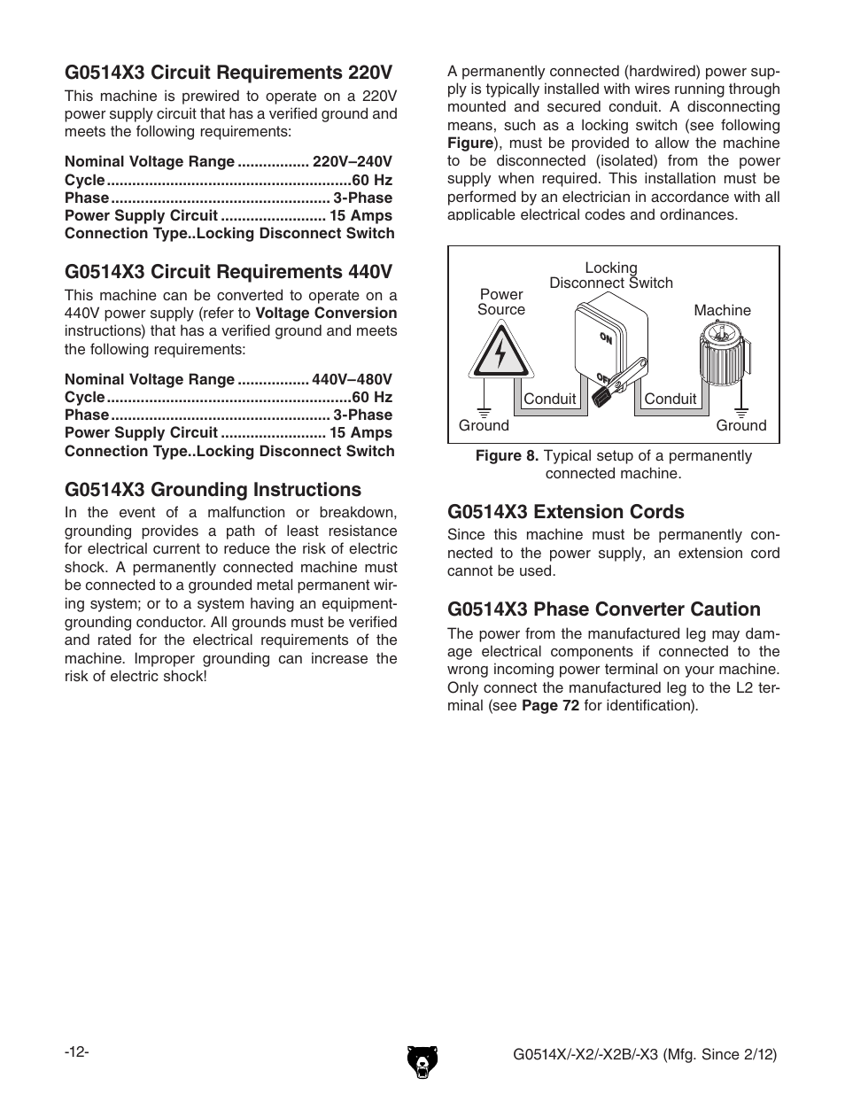 Grizzly G0514X User Manual | Page 14 / 96
