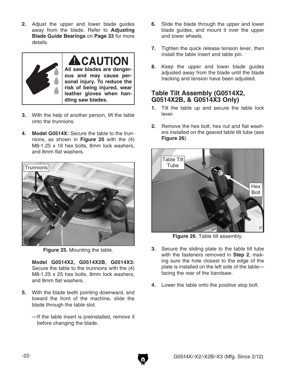 Grizzly G0514X User Manual | Page 24 / 96