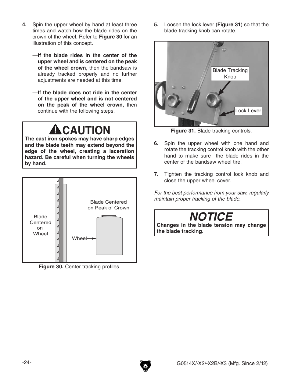 Grizzly G0514X User Manual | Page 26 / 96
