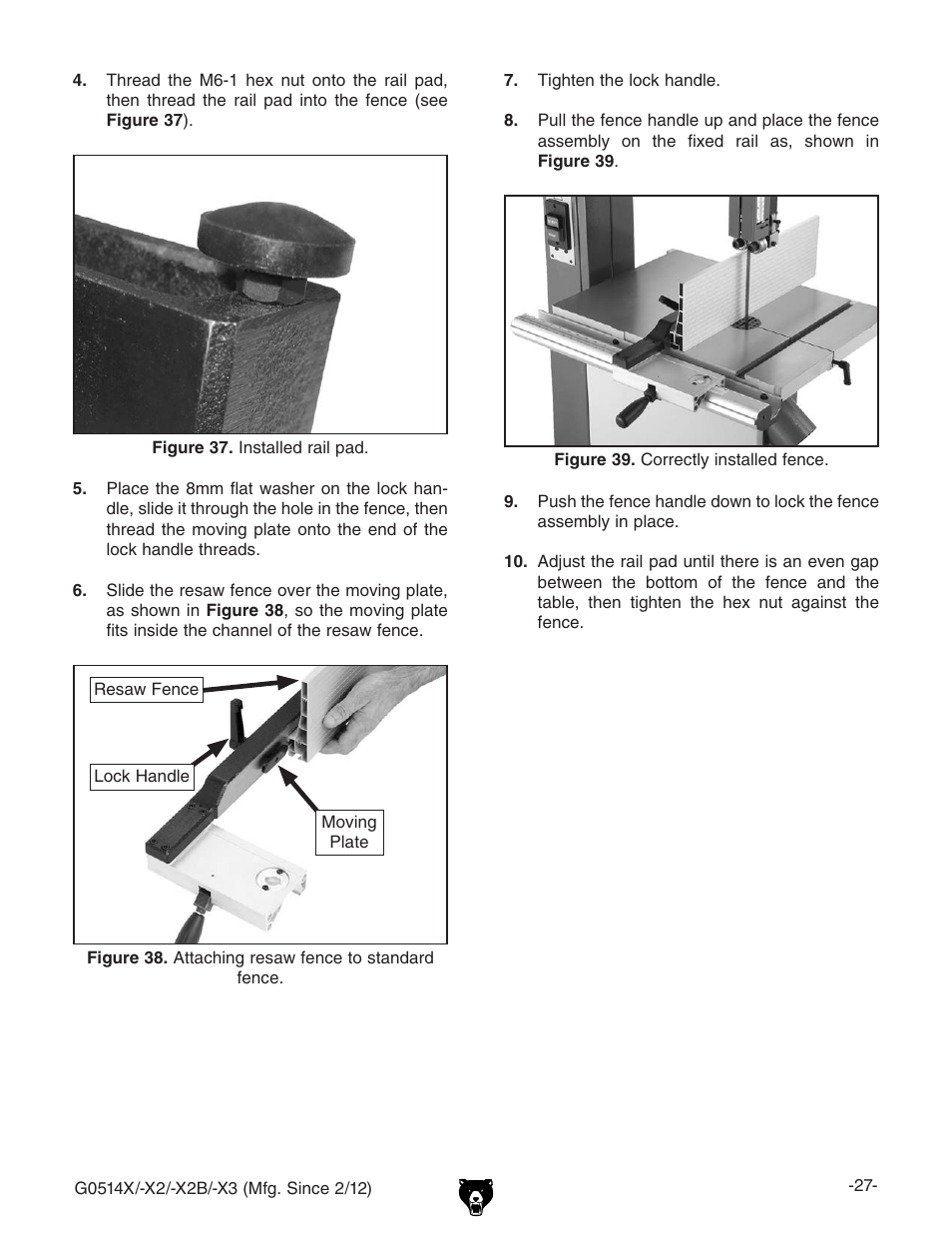 Grizzly G0514X User Manual | Page 29 / 96