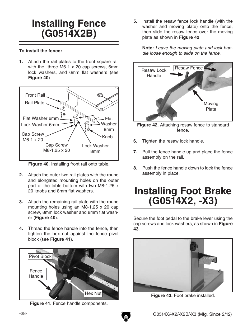 Grizzly G0514X User Manual | Page 30 / 96