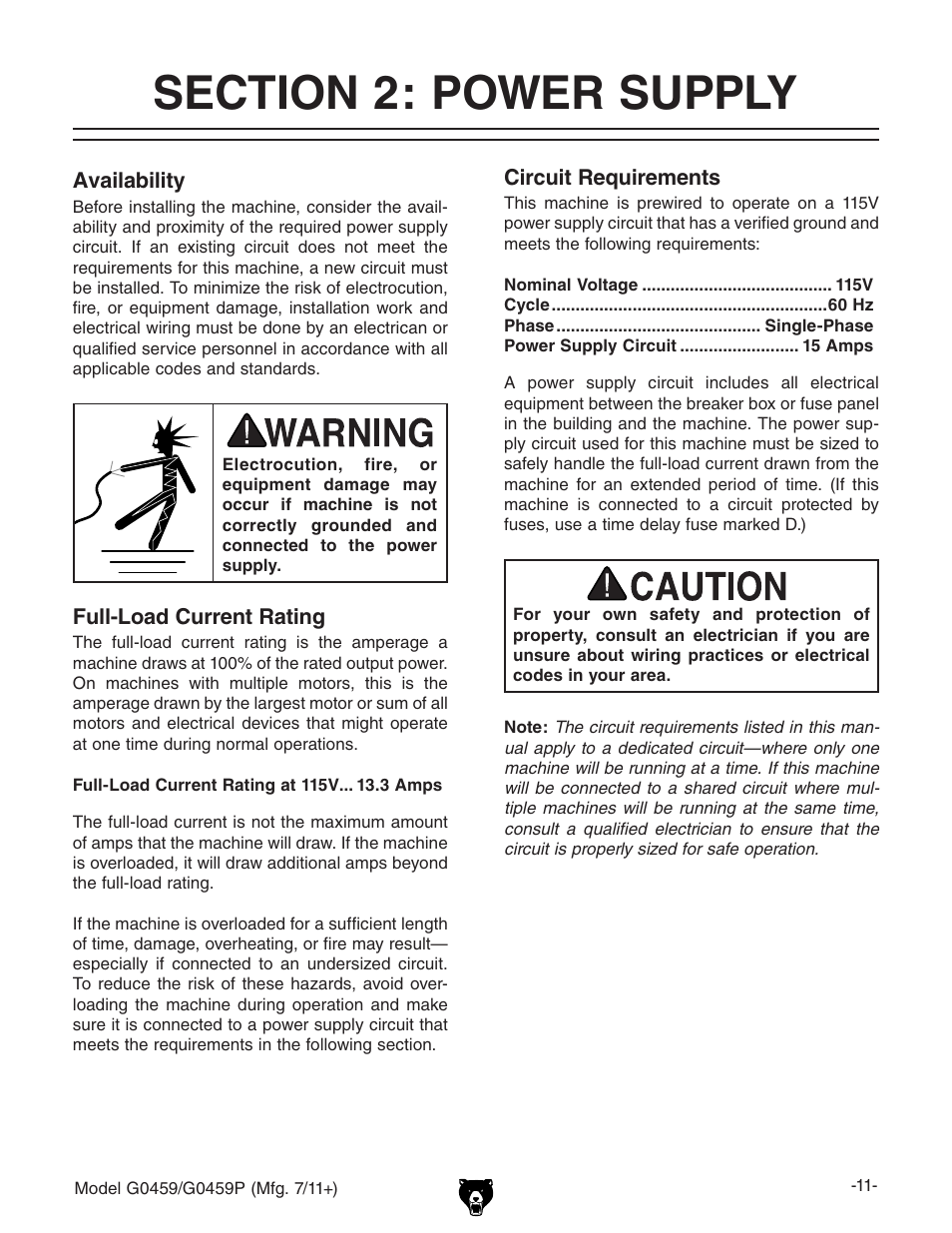 Grizzly 12" Drum Sander G0459 User Manual | Page 13 / 56