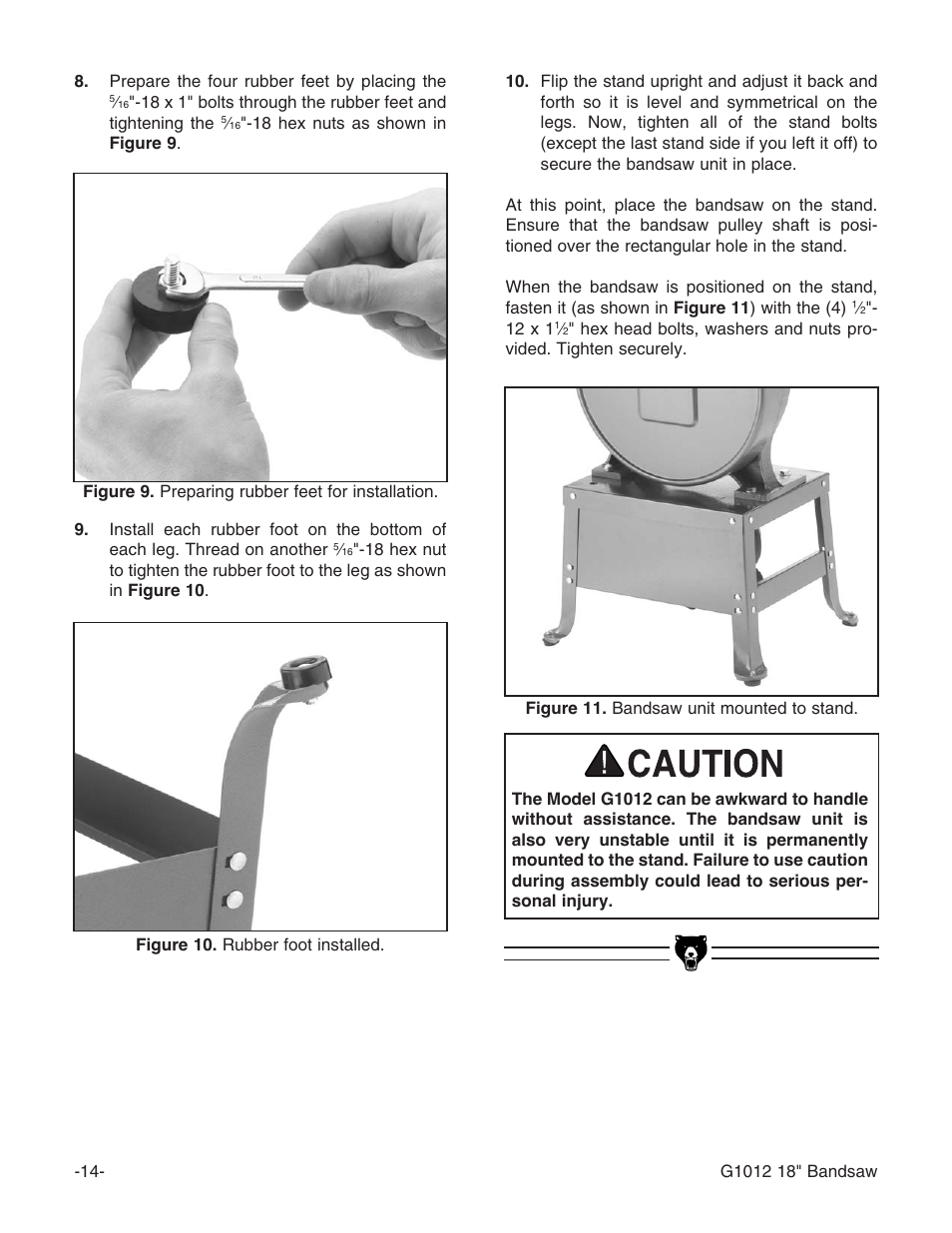 Grizzly G1012 User Manual | Page 16 / 52