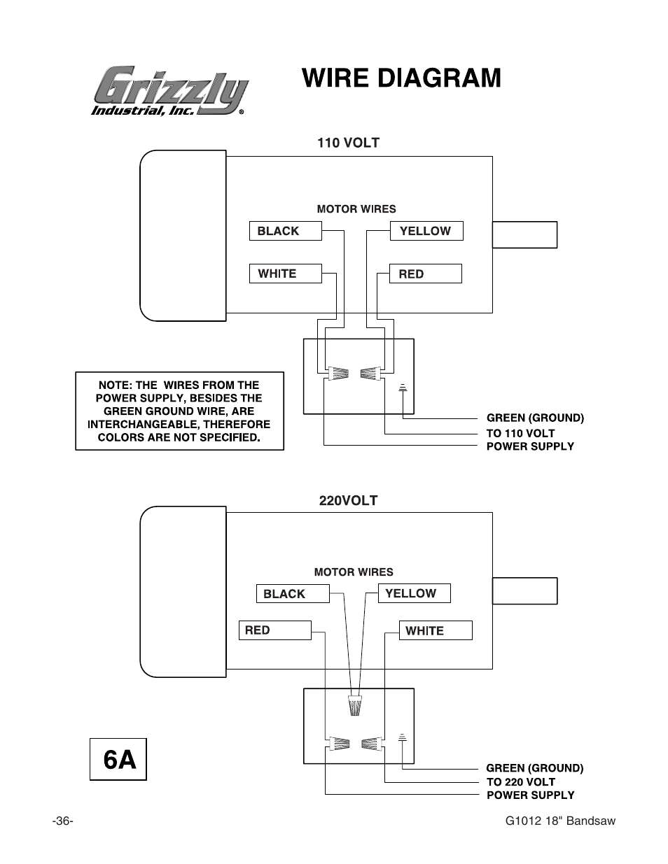 Grizzly G1012 User Manual | Page 38 / 52