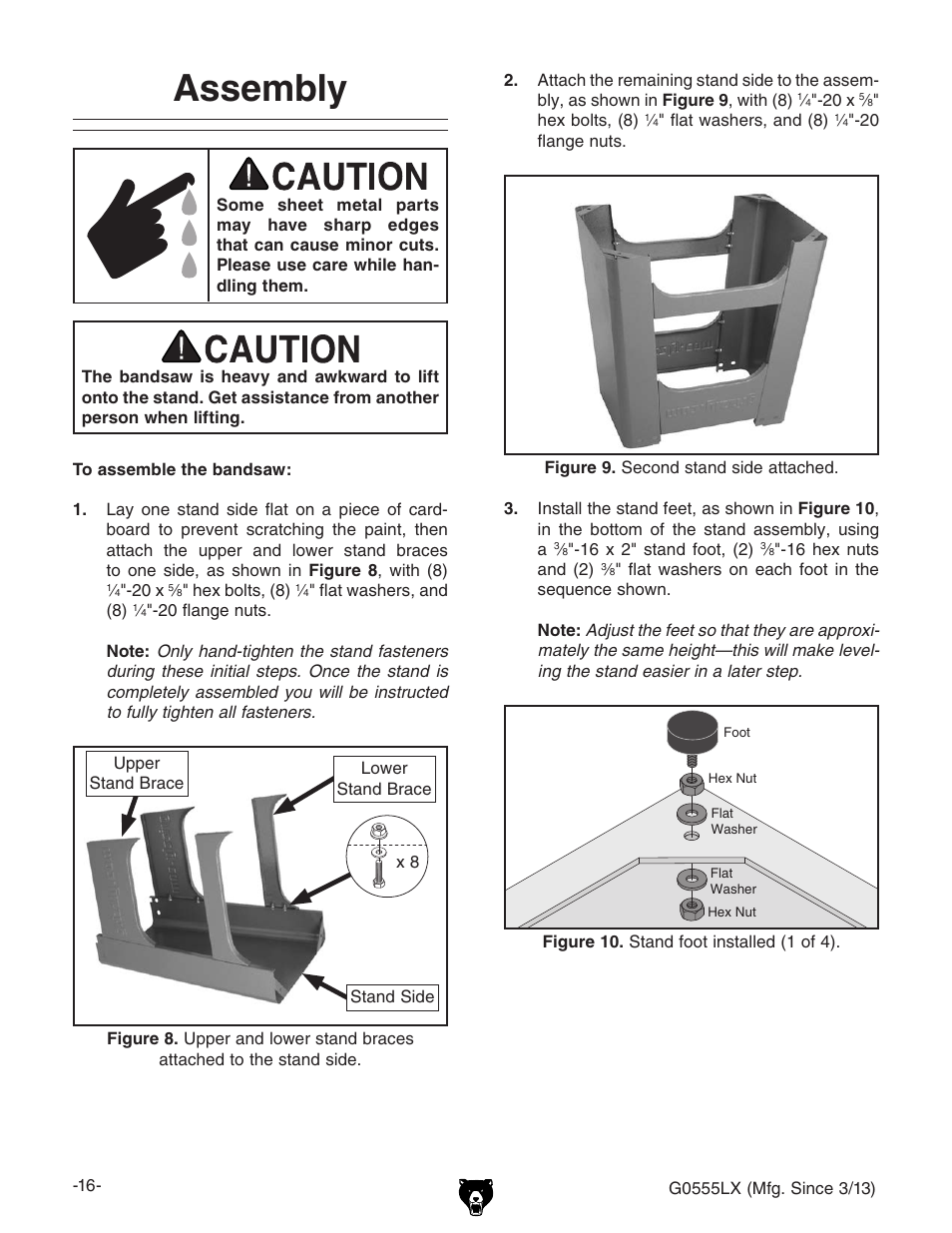 Assembly | Grizzly Deluxe Bandsaw G0555LX User Manual | Page 18 / 68