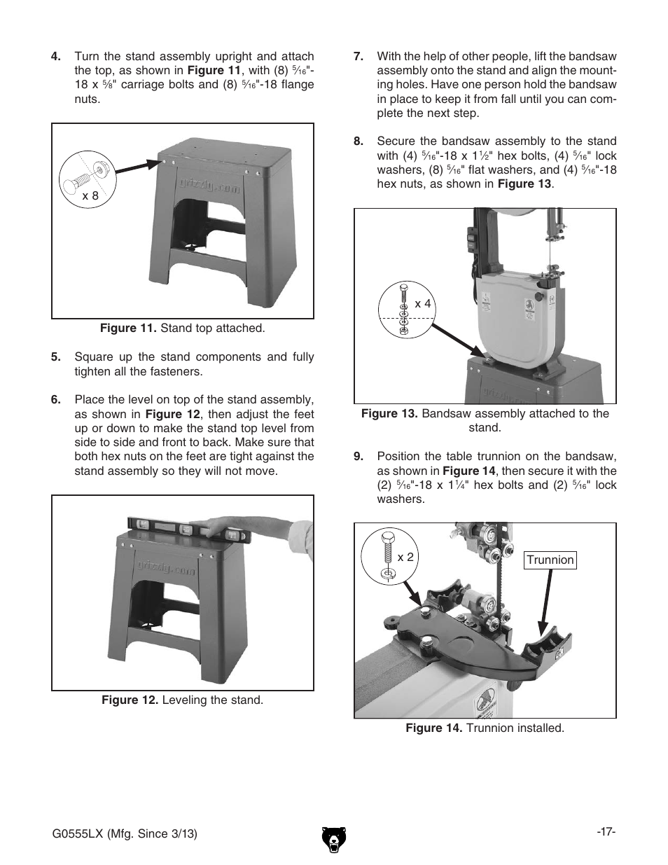 Grizzly Deluxe Bandsaw G0555LX User Manual | Page 19 / 68
