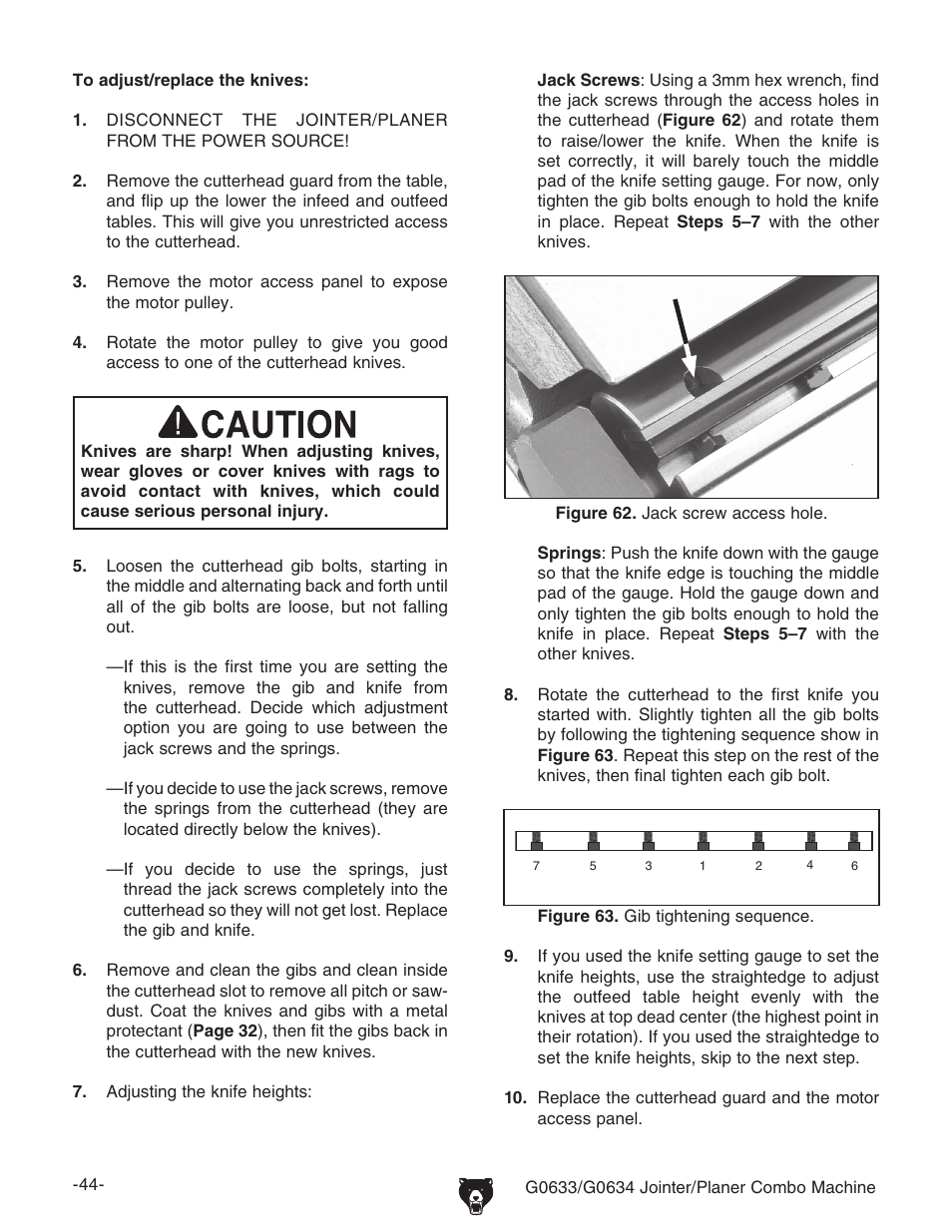 Grizzly G0634XP User Manual | Page 58 / 84