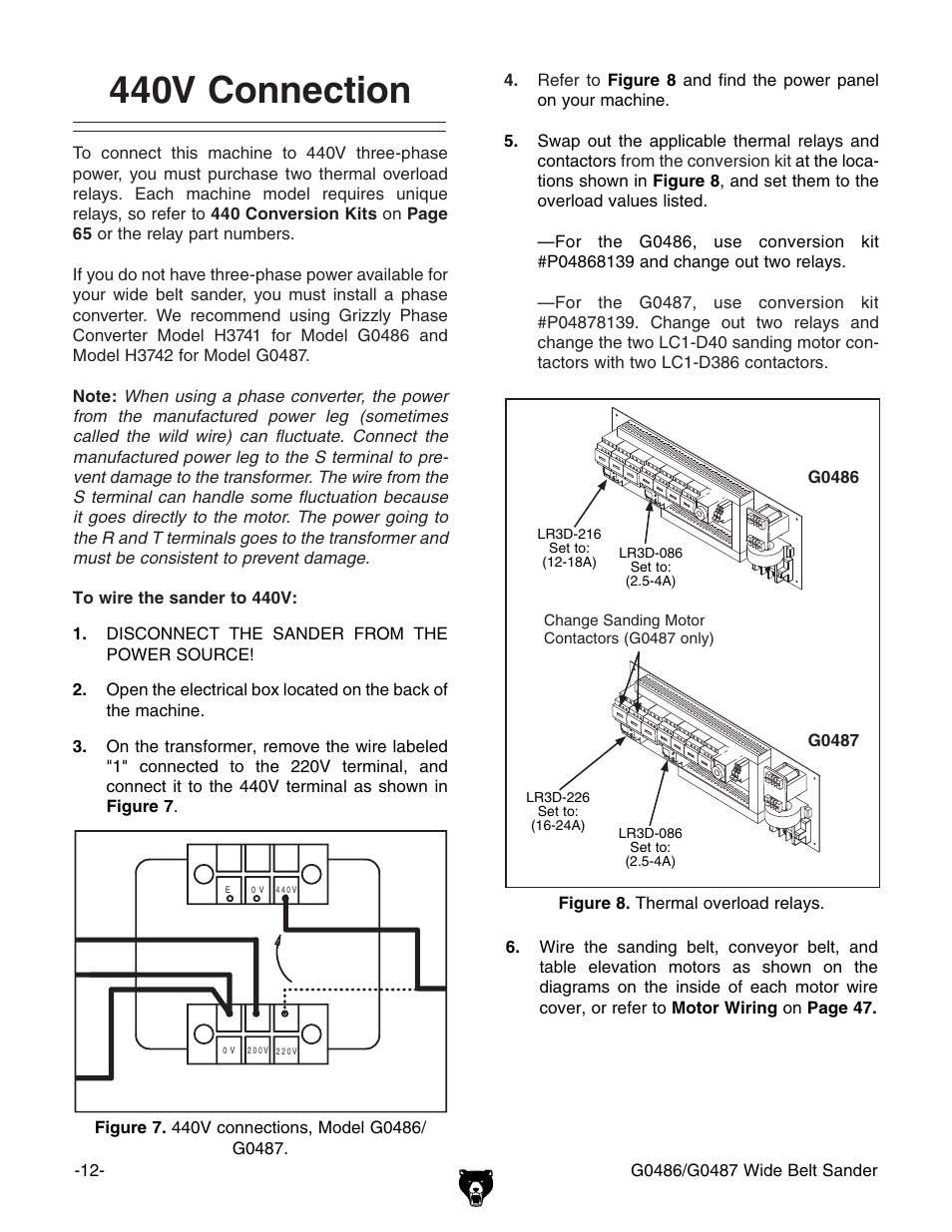 440v connection | Grizzly G0486/G0487 User Manual | Page 14 / 76