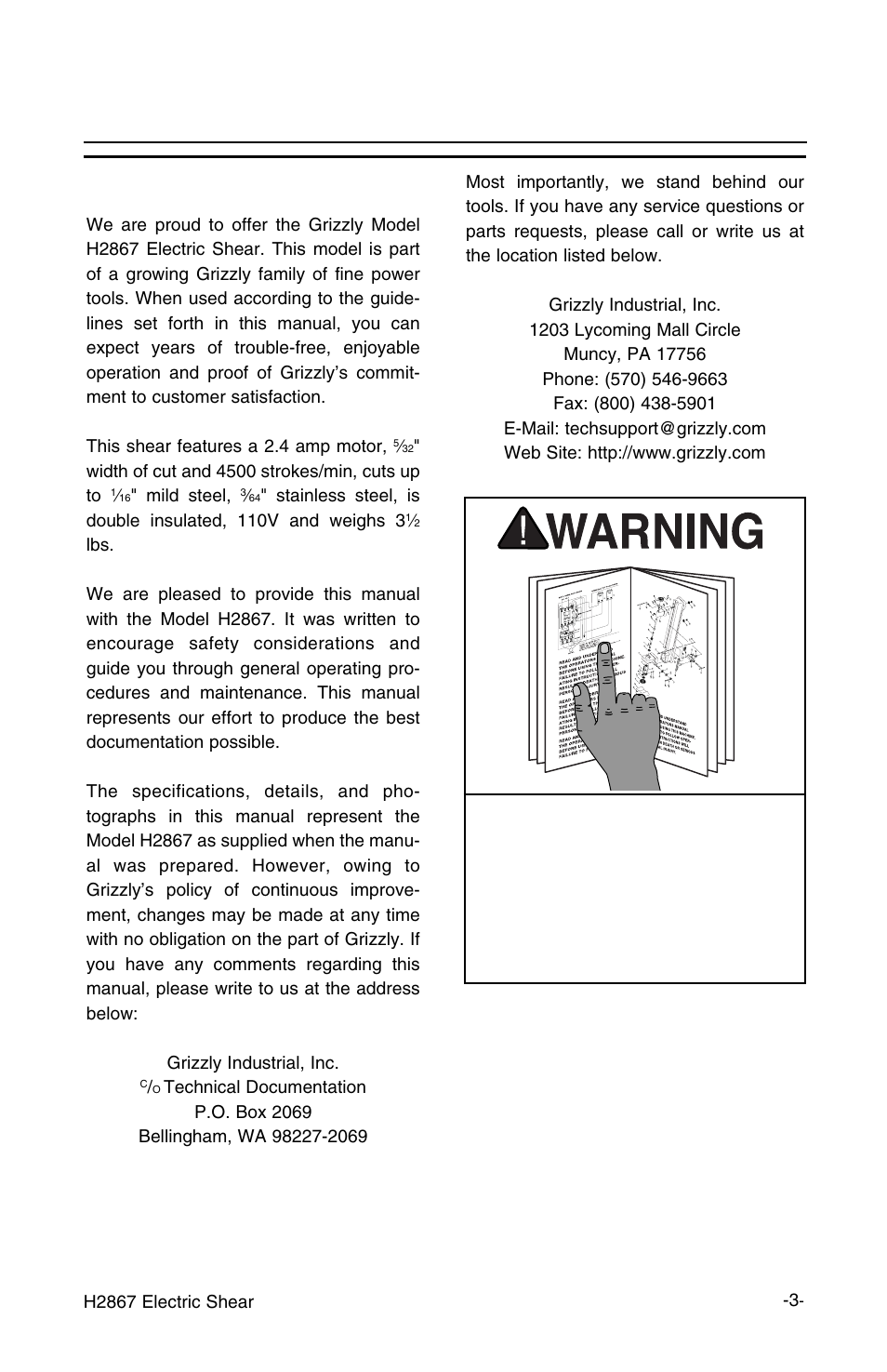 Introduction, Commentary | Grizzly H2867 User Manual | Page 5 / 12