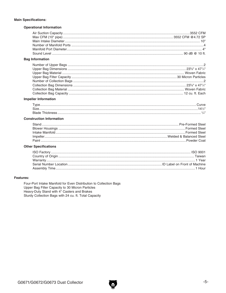 Grizzly G0673 User Manual | Page 7 / 56