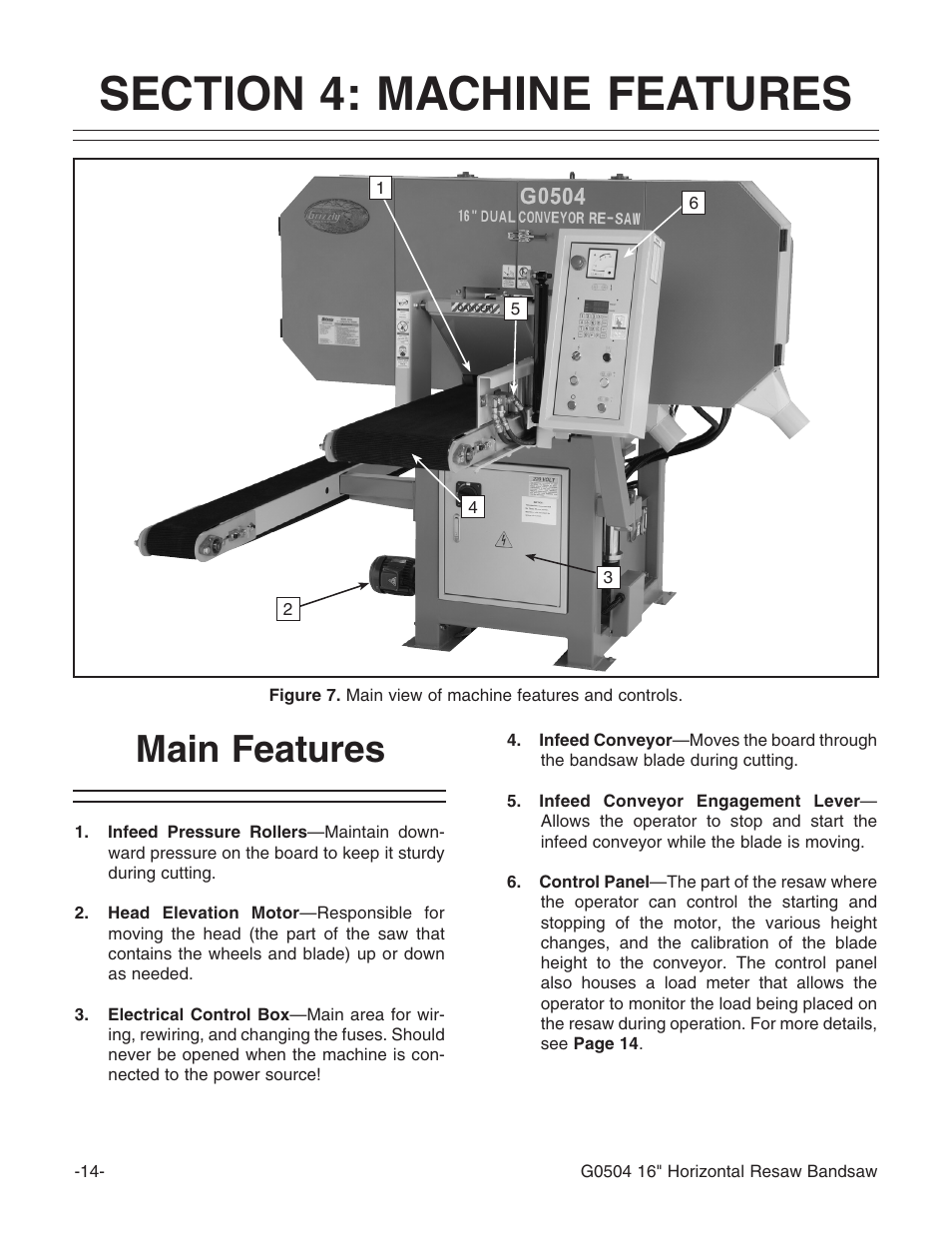 Main features | Grizzly G0504 User Manual | Page 16 / 72