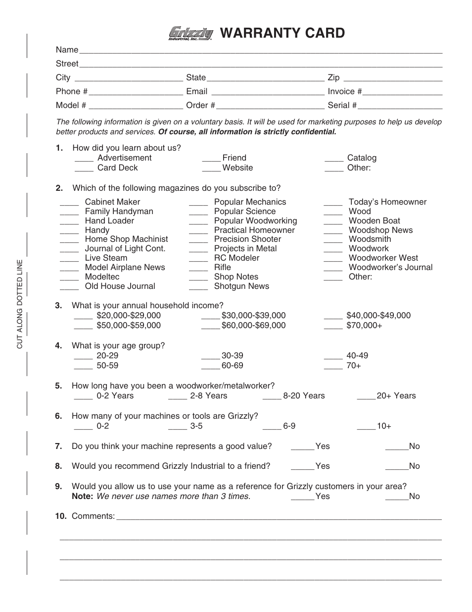 Grizzly G0504 User Manual | Page 69 / 72