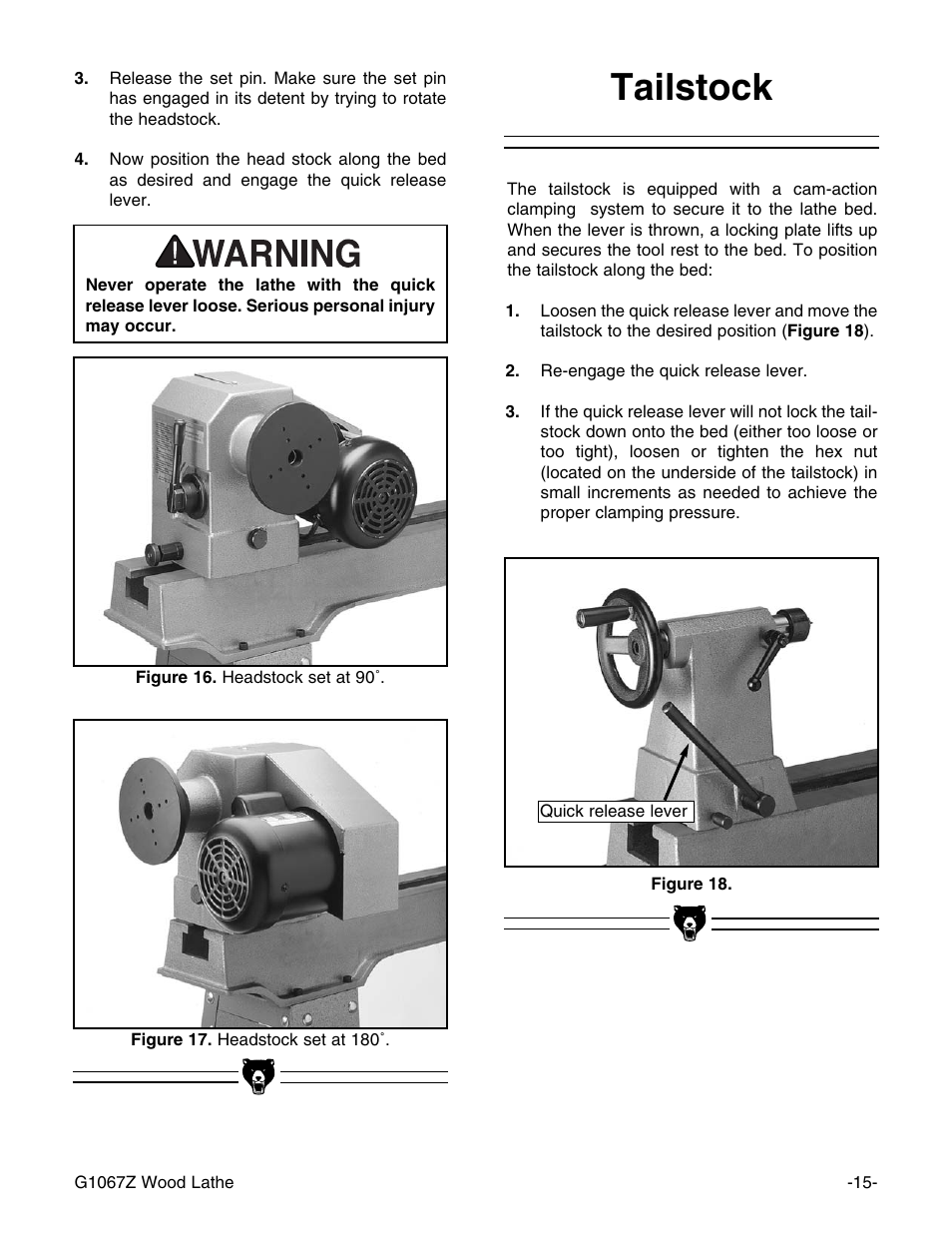 Tailstock | Grizzly G1067Z User Manual | Page 17 / 31