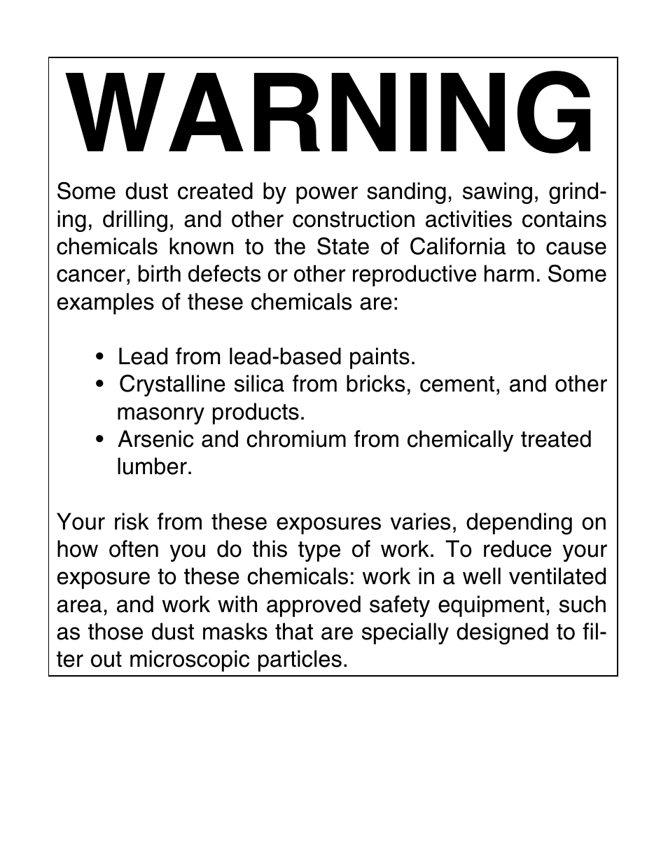 Warning | Grizzly G1067Z User Manual | Page 2 / 31