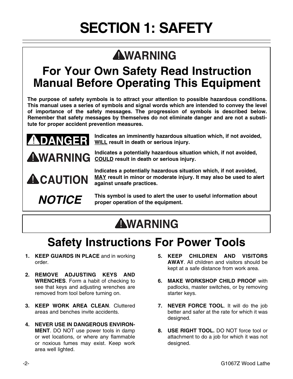 Grizzly G1067Z User Manual | Page 4 / 31