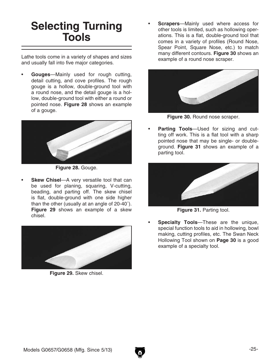 Selecting turning tools | Grizzly G0658 User Manual | Page 27 / 52