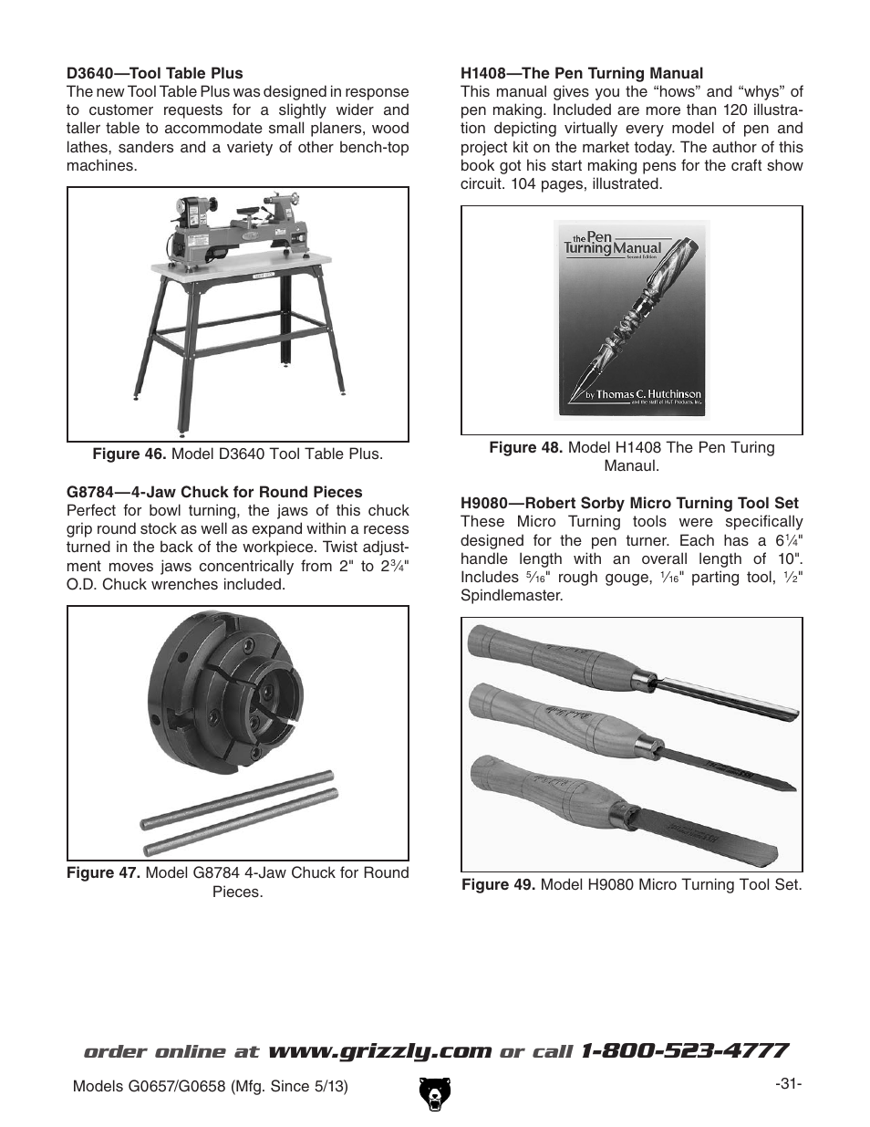 Order online at, Or call | Grizzly G0658 User Manual | Page 33 / 52