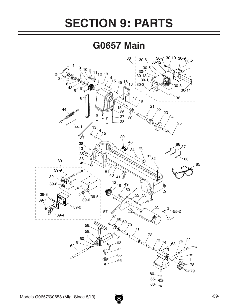 G0657 main | Grizzly G0658 User Manual | Page 41 / 52