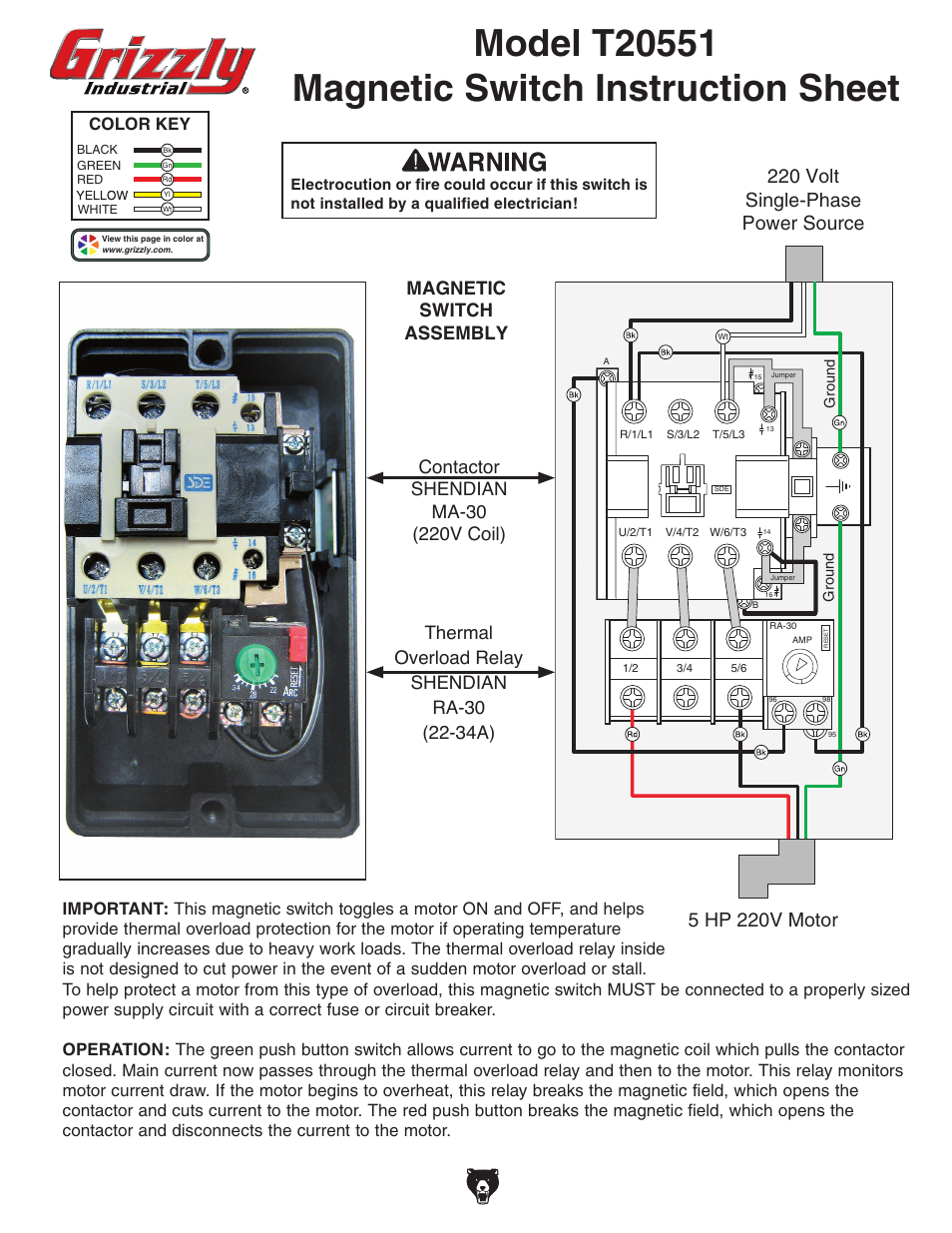 Grizzly T20551 User Manual | 2 pages