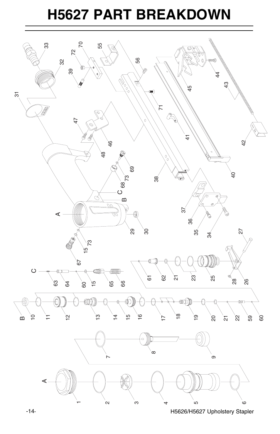 H5627 part breakdown | Grizzly H5627 User Manual | Page 15 / 20