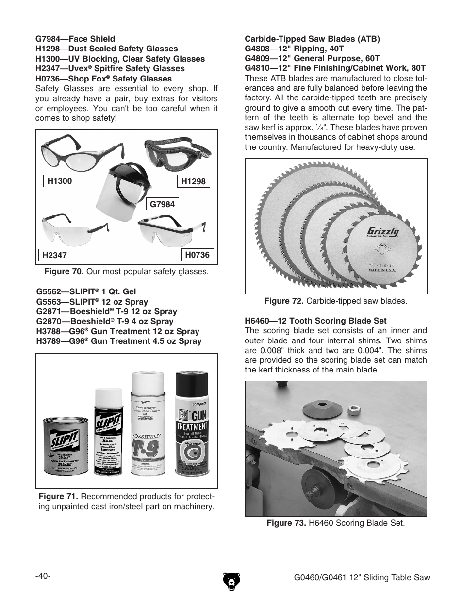 Grizzly G0461 User Manual | Page 42 / 72