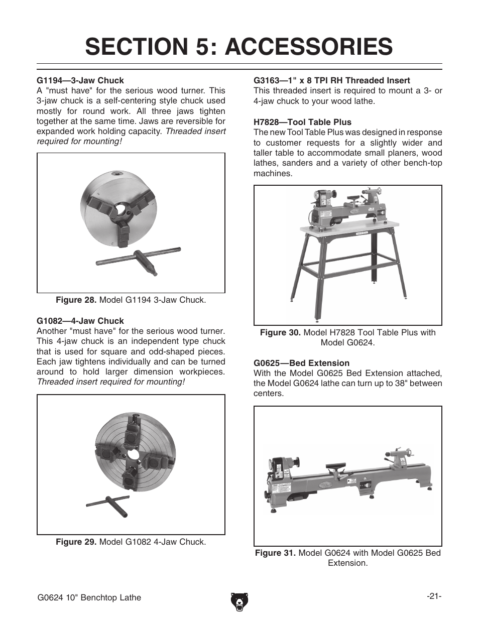 Grizzly G0624 User Manual | Page 23 / 36
