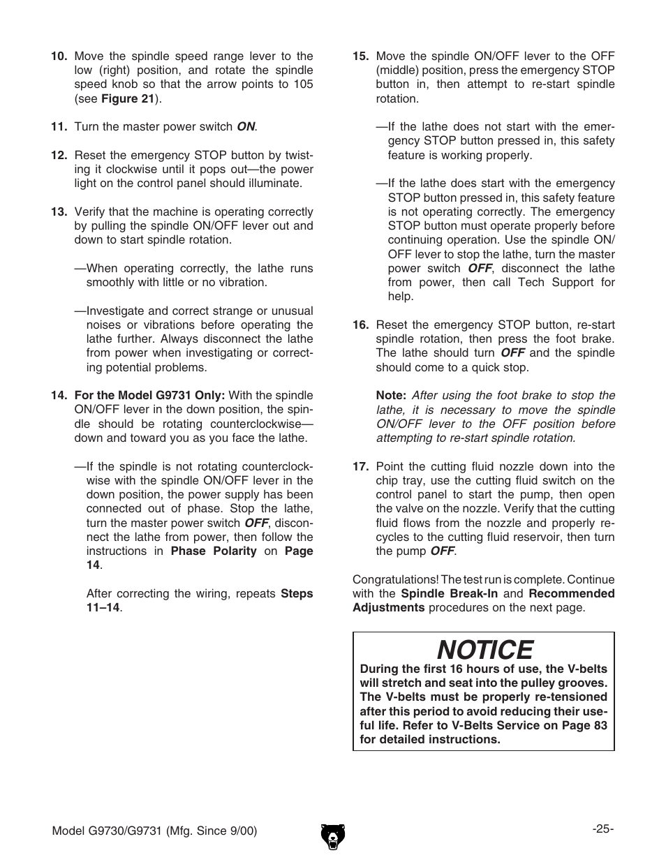 Notice | Grizzly G9731 User Manual | Page 33 / 130