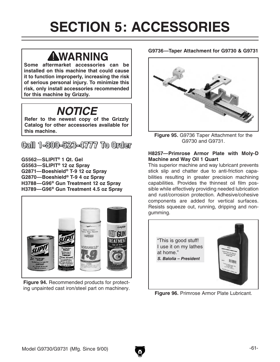 Notice | Grizzly G9731 User Manual | Page 69 / 130
