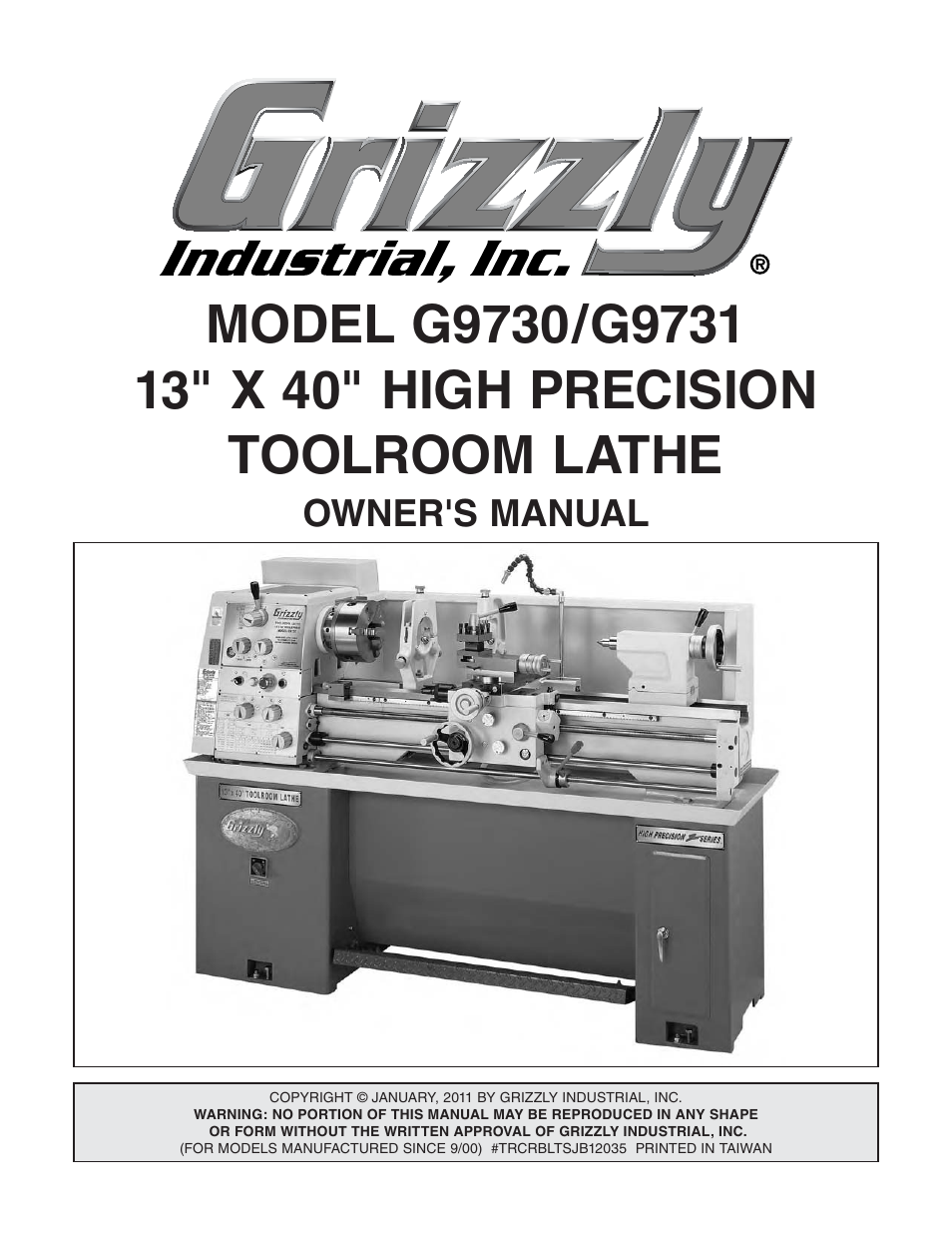 Owner's manual | Grizzly G9731 User Manual | Page 7 / 130