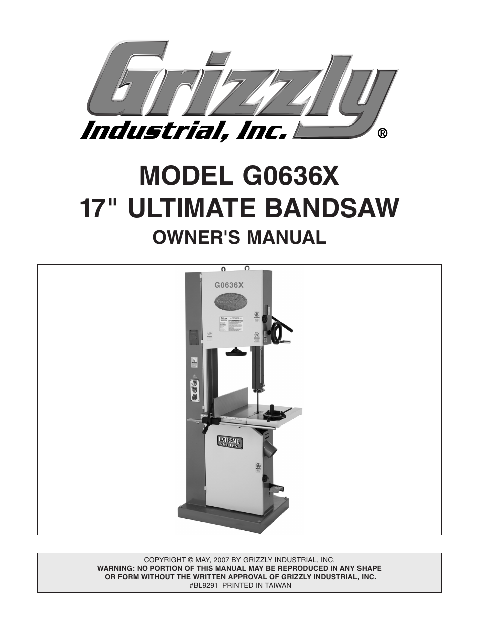 Grizzly G0636X User Manual | 64 pages