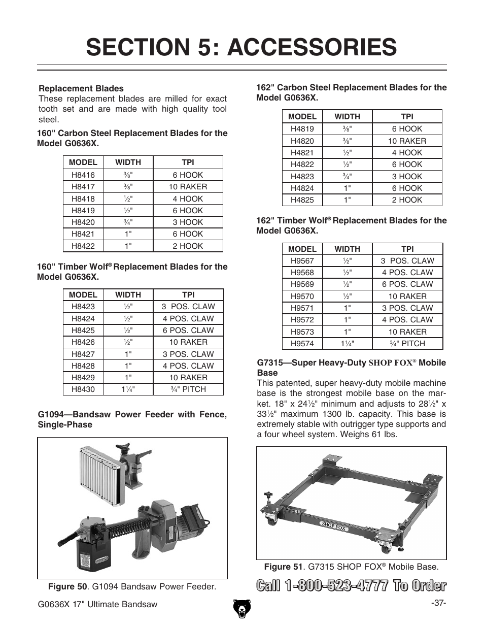 Grizzly G0636X User Manual | Page 39 / 64