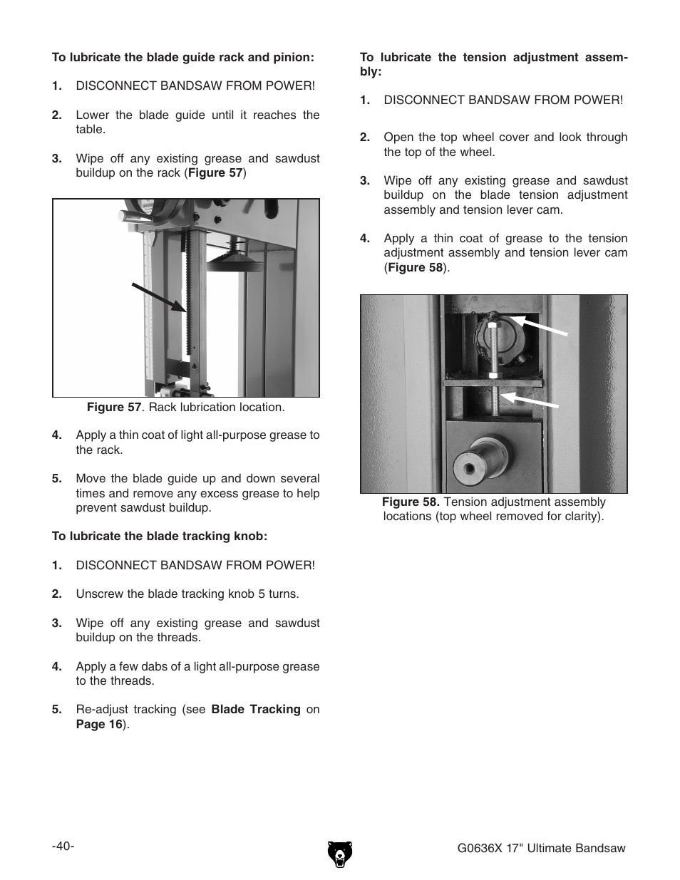 Grizzly G0636X User Manual | Page 42 / 64