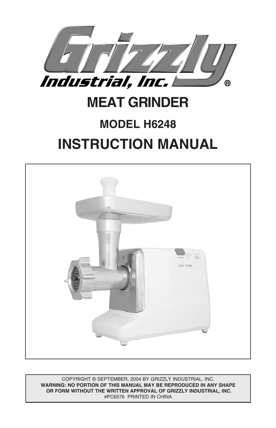 Grizzly H6248 User Manual | 16 pages