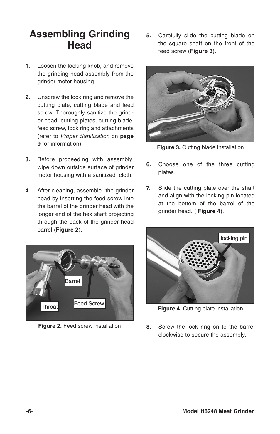 Assembling grinding head | Grizzly H6248 User Manual | Page 8 / 16