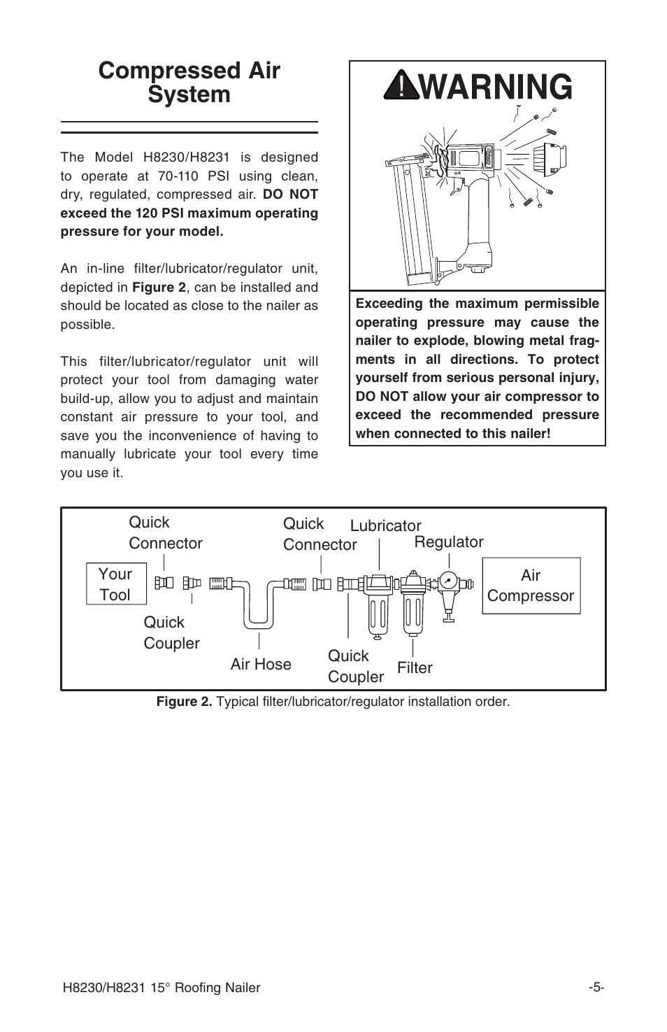 Compressed air system | Grizzly H8230 User Manual | Page 7 / 20