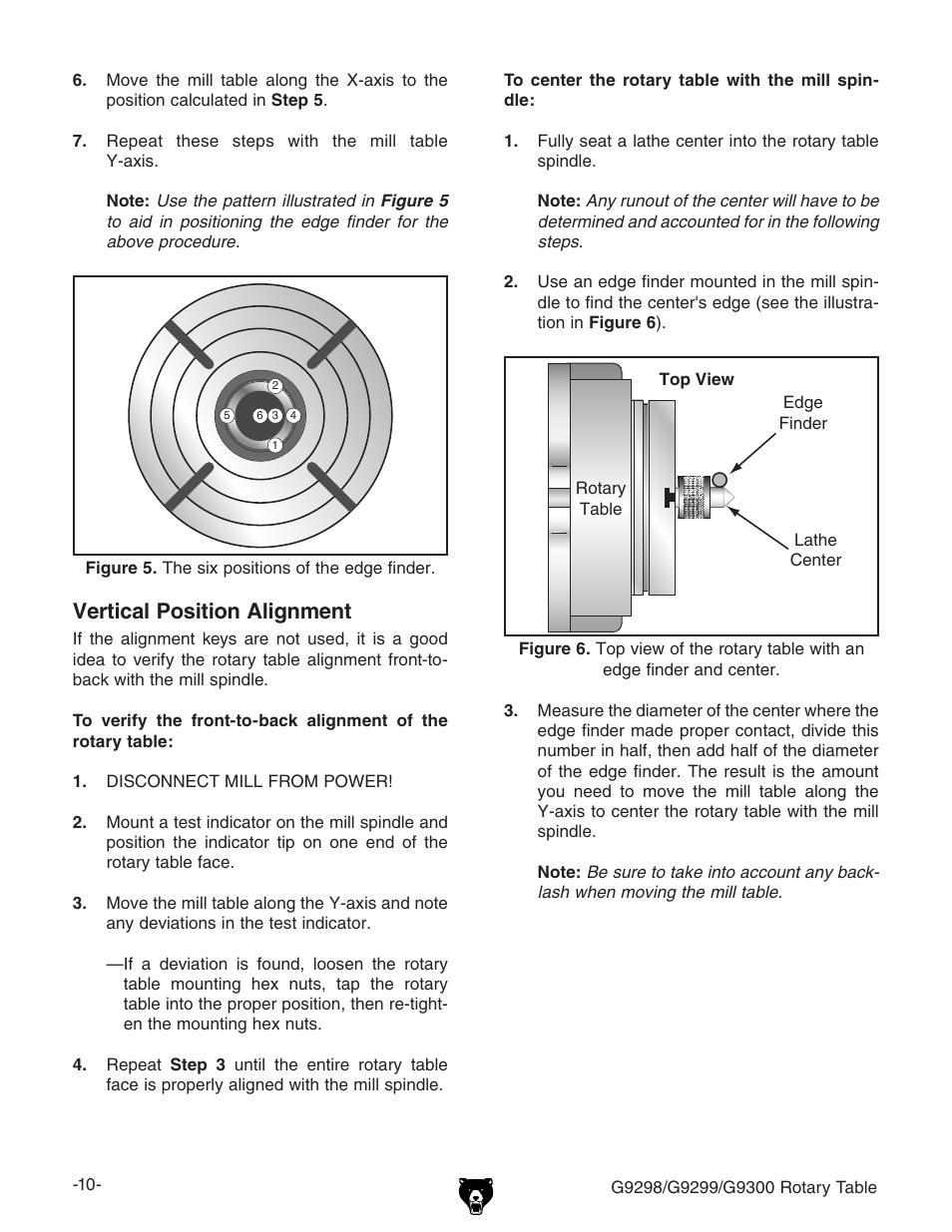 Vertical position alignment | Grizzly Horizontal/Vertical Rotary Table G9298 User Manual | Page 12 / 24