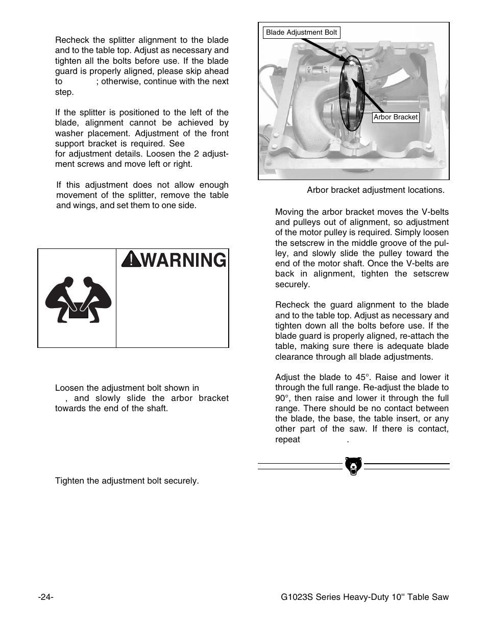 Grizzly G1023S User Manual | Page 27 / 60