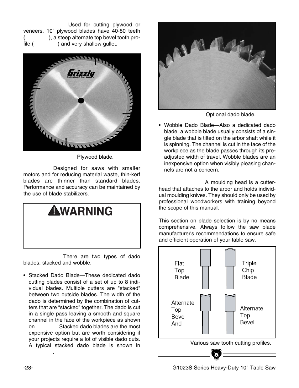 Grizzly G1023S User Manual | Page 31 / 60