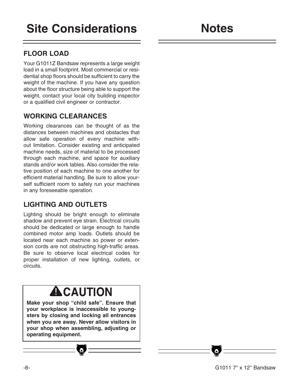 Grizzly G1011Z User Manual | Page 9 / 41