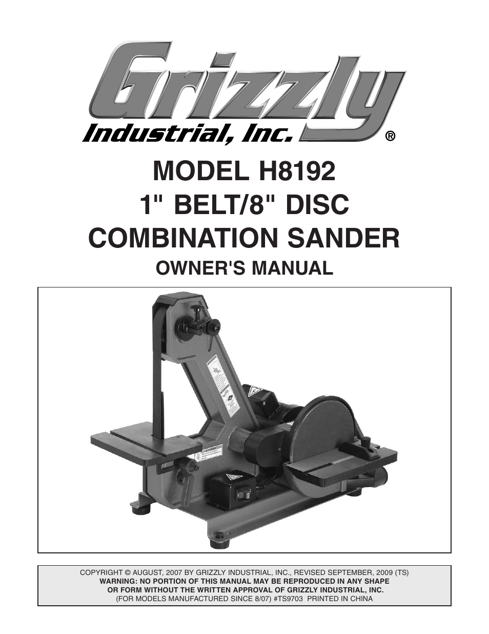 Grizzly H8192 User Manual | 36 pages