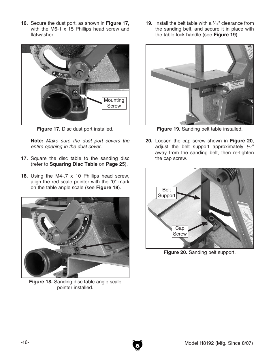 Grizzly H8192 User Manual | Page 18 / 36