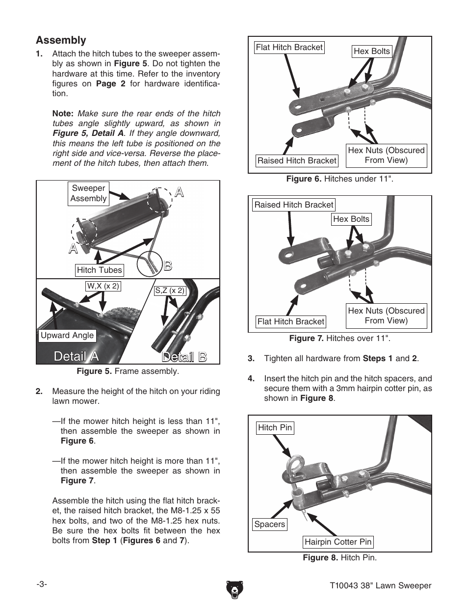 Grizzly 38" LAWN SWEEPER T10043 User Manual | Page 3 / 10