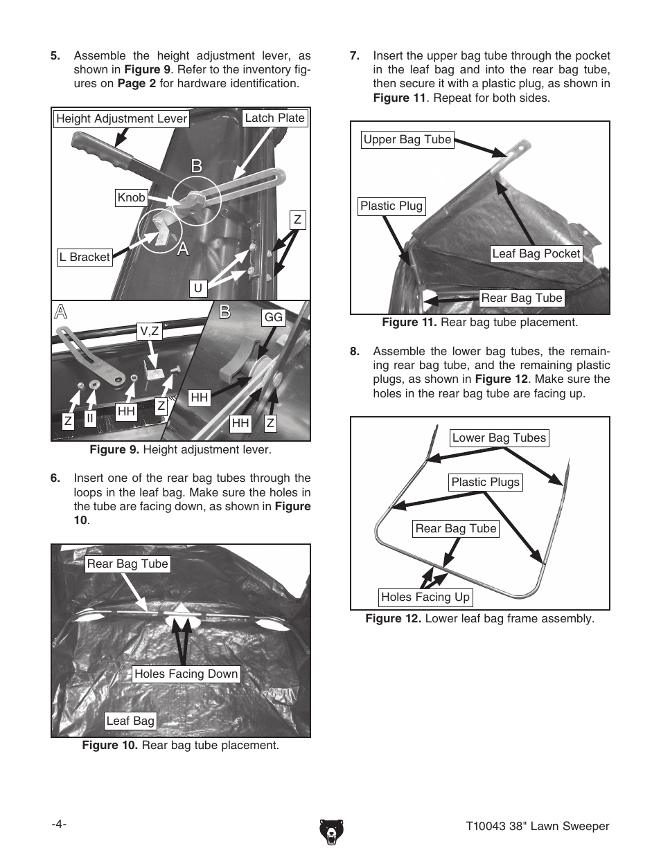 Ba a b | Grizzly 38" LAWN SWEEPER T10043 User Manual | Page 4 / 10