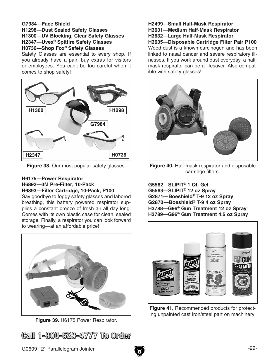 Grizzly 12" Jointer w/spiral cutterhead manual insert g0609X User Manual | Page 44 / 73