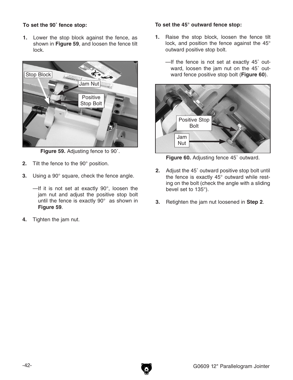 Grizzly 12" Jointer w/spiral cutterhead manual insert g0609X User Manual | Page 57 / 73