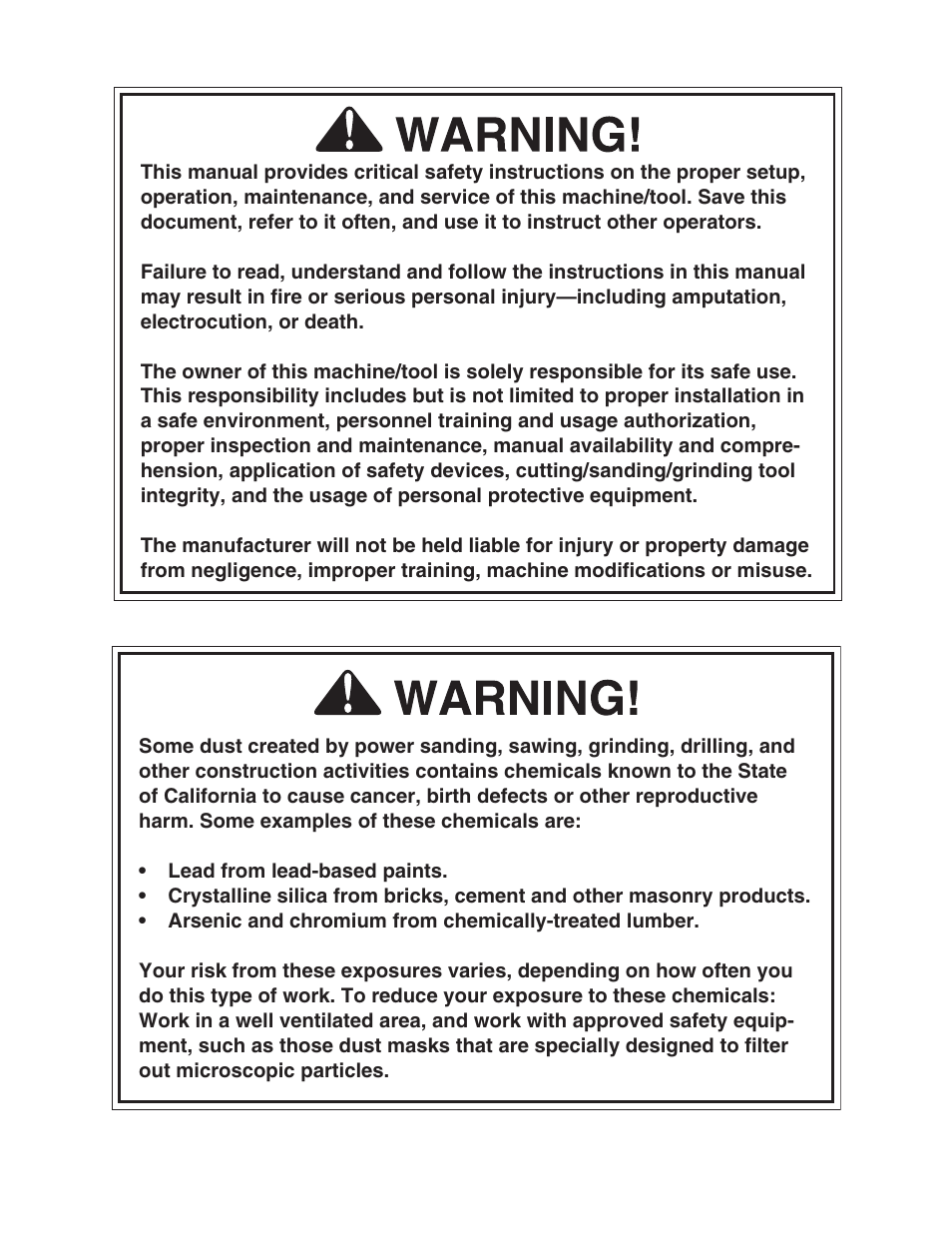 Grizzly 8" Jointer G0500 User Manual | Page 2 / 72